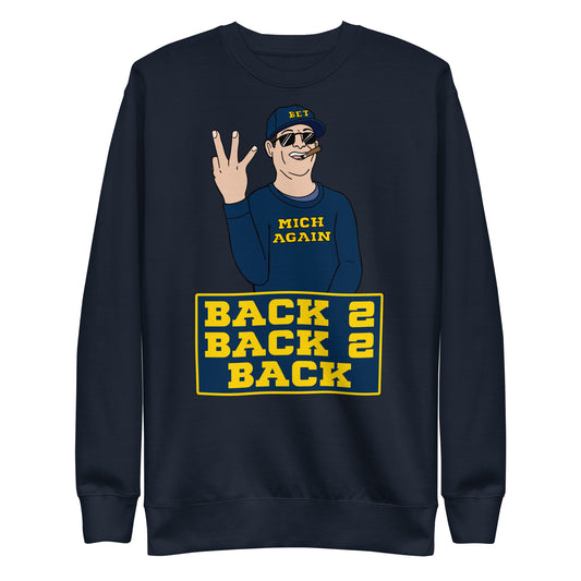 Back To Back To Back Blue Crewneck